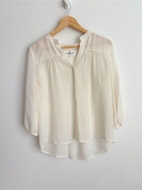 Designers Remix Charlotte Eskildsen Ivory Silk Blouse Scandi Quiet Luxury S